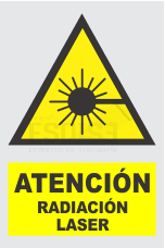 señal atencion radiacion laser