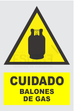 señal cuidado balones de gas