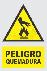 señal peligro quemaduras