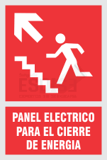 señal panel electrico para cierre escalera arriba izquierda