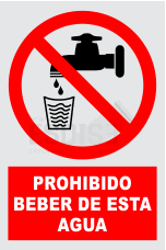 señal prohibido beber esta agua