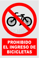 señal prohibido el ingreso de bicicletas