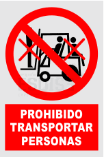 señal prohibido transportar personas